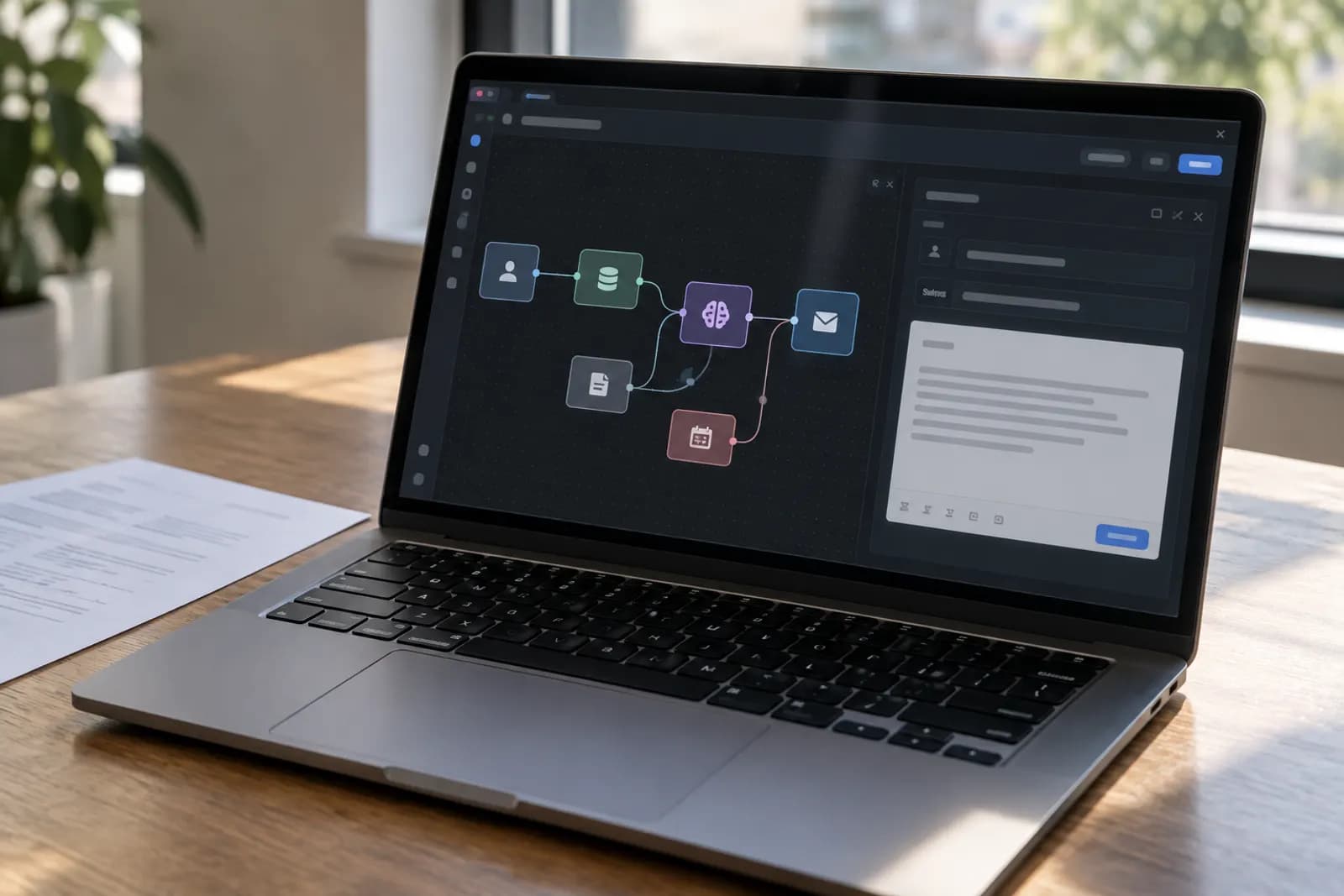 Photograph illustrating the guide "How to Auto-Draft Sales Follow-Up Emails with n8n + Claude (No Code)"