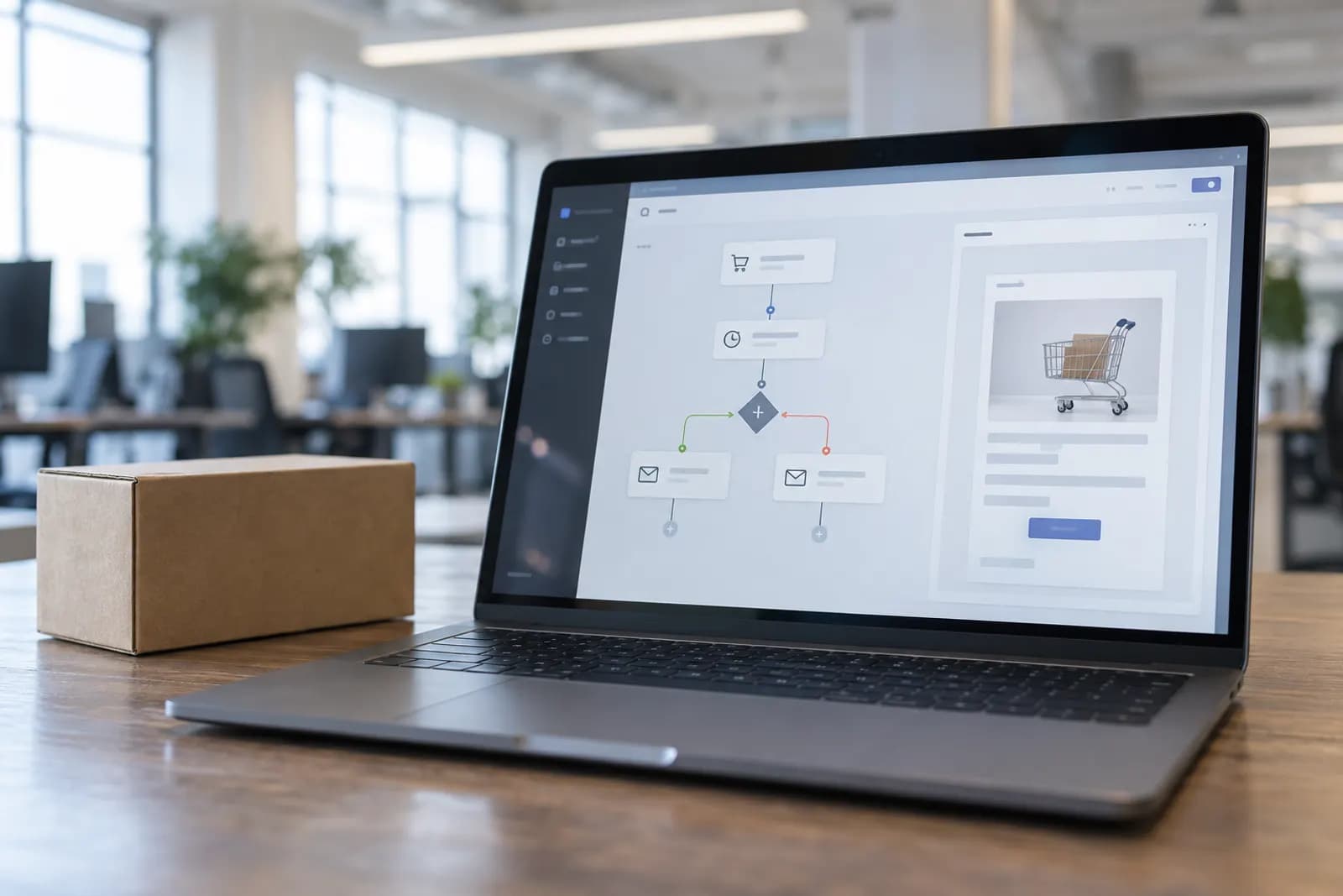Photograph illustrating the guide "Automate Abandoned-Cart Emails in Shopify Without Code"
