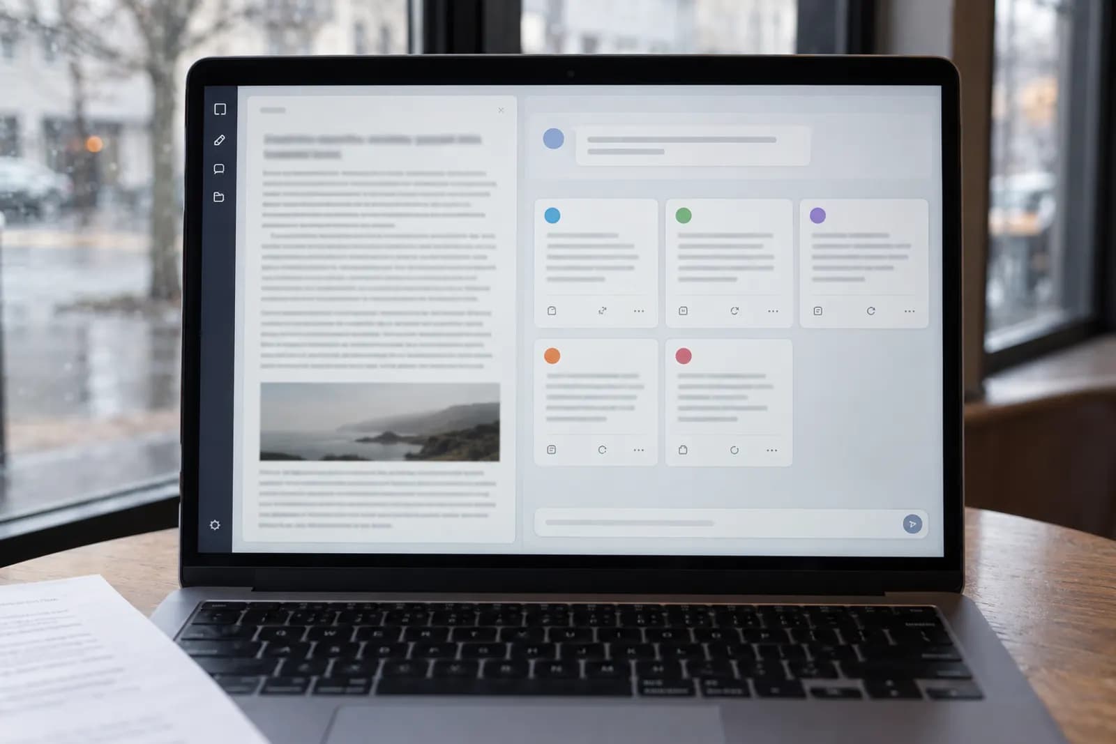 Photograph illustrating the guide "How to Turn One Blog Post Into Five AI Social Posts"