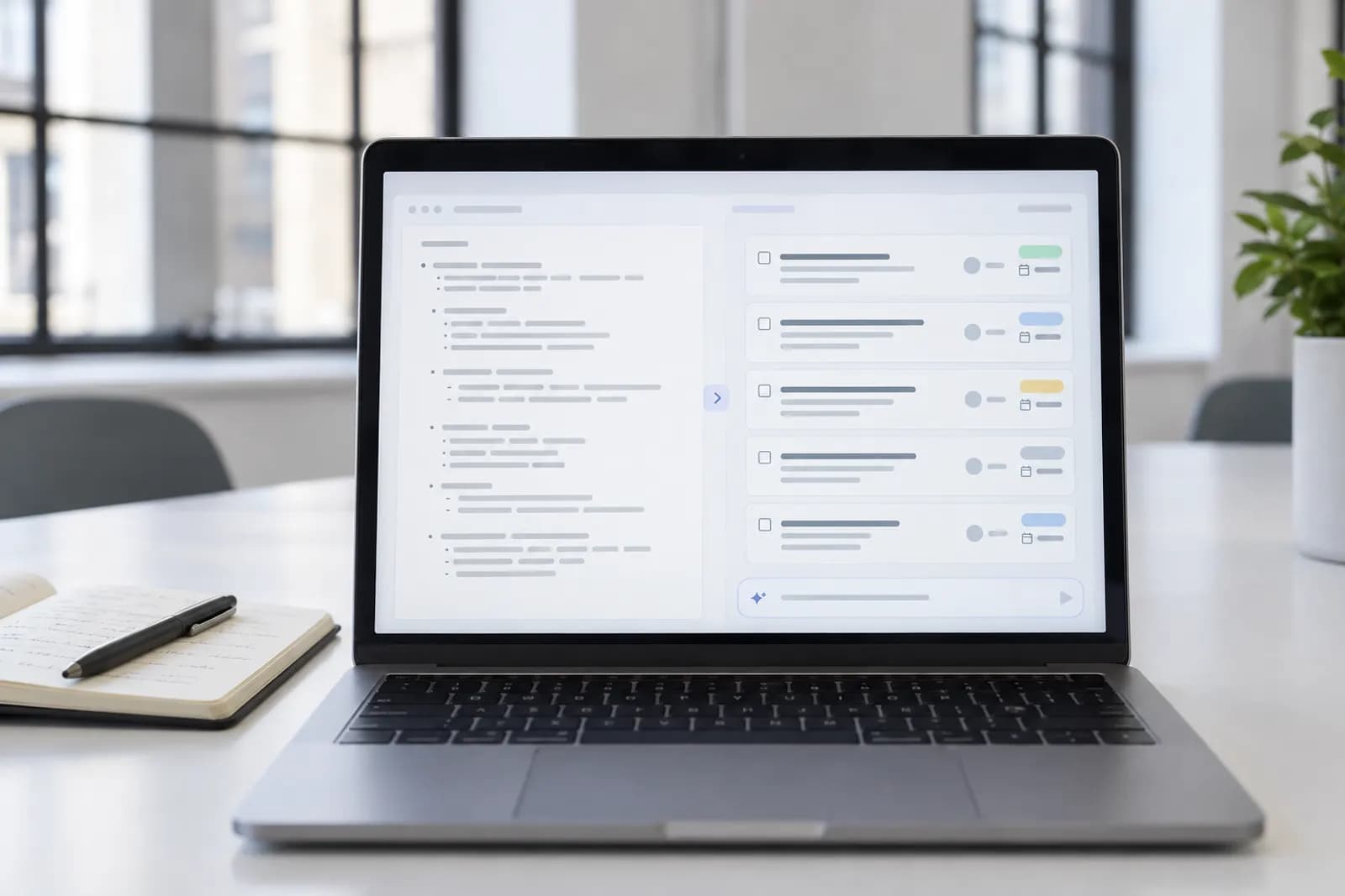Photograph illustrating the guide "Turn Messy Meeting Notes into Clear Action Items with AI"